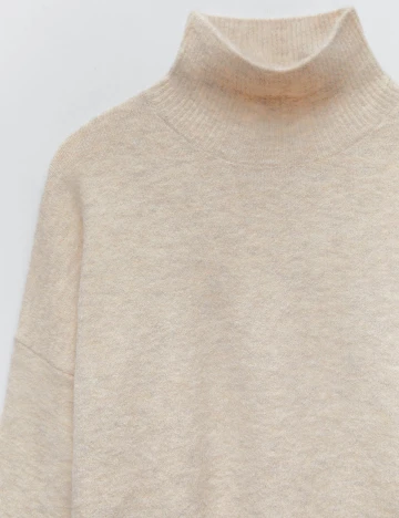 Pulover Zara, crem, S Crem