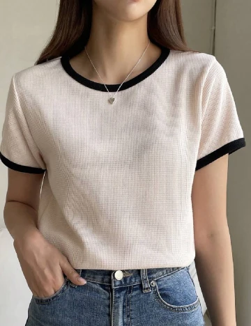 Tricou Dazy, crem Crem