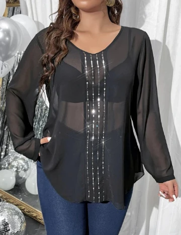 Bluza SHEIN CURVE, negru