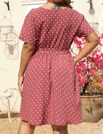 Rochie scurta SHEIN CURVE, roz pudra