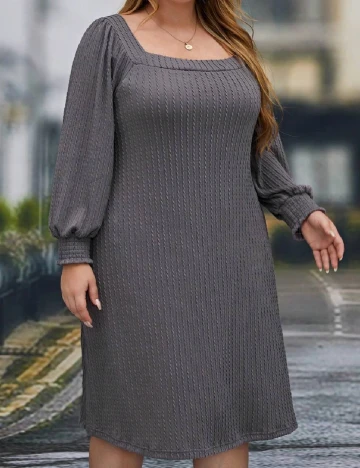 Rochie medie Emery Rose Curve, gri