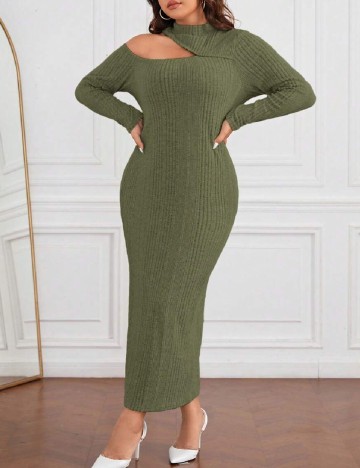 Rochie lunga SHEIN CURVE, verde