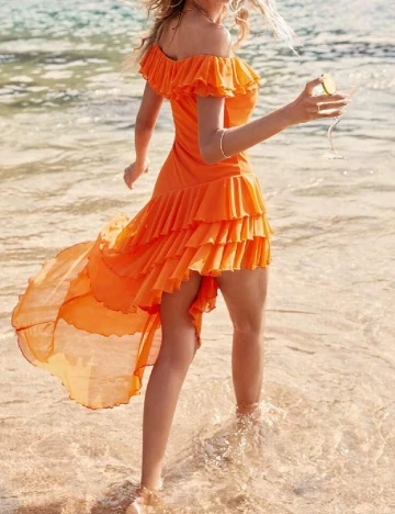 Rochie scurta SHEIN, portocaliu