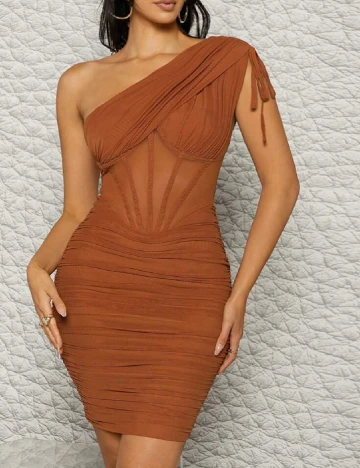 Rochie scurta SHEIN, maro
