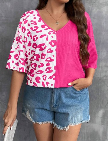 Tricou SHEIN CURVE, roz