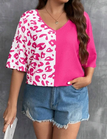 Tricou SHEIN CURVE, roz Roz