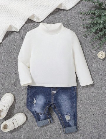 Bluza Shein Kids, alb