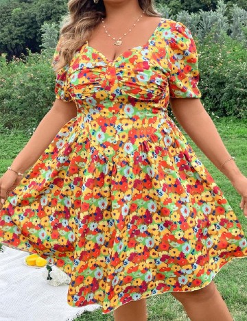 
						Rochie scurta SHEIN CURVE, floral print