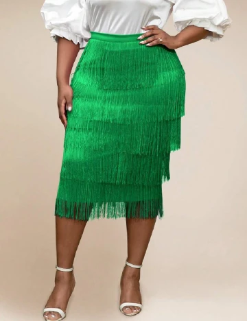 Fusta Aomei Plus Size, verde Verde