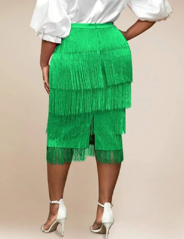 Fusta Aomei Plus Size, verde