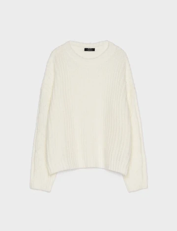 Pulover Bershka, alb Alb