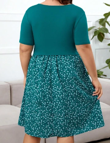 Rochie scurta SHEIN Maternity Plus, turcoaz