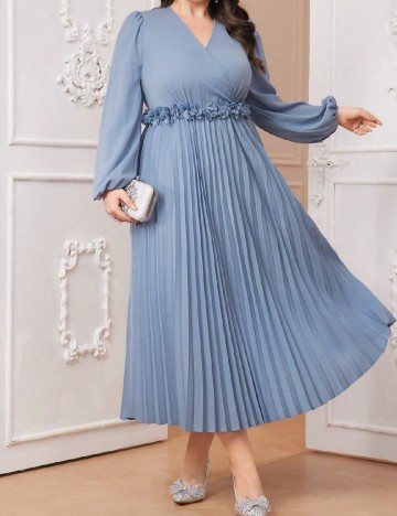 Rochie medie SHEIN CURVE, albastru