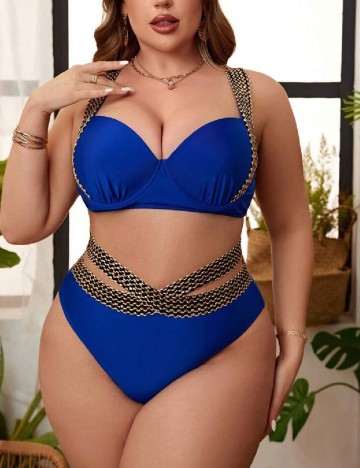 Costum de baie SHEIN CURVE, albastru