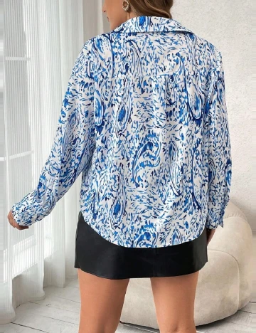 Camasa SHEIN CURVE, albastru Albastru