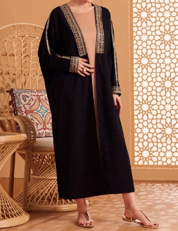 Rochie lunga SHEIN, crem/negru