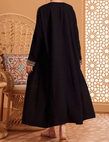 Rochie lunga SHEIN, crem/negru Crem