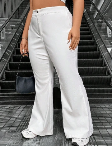 Pantaloni SHEIN CURVE, alb