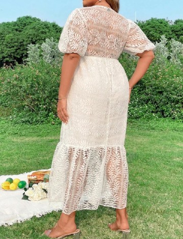 Rochie lunga SHEIN CURVE, alb