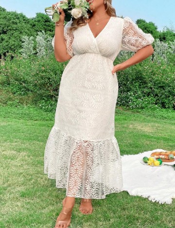 Rochie lunga SHEIN CURVE, alb