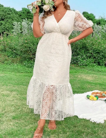 Rochie lunga SHEIN CURVE, alb