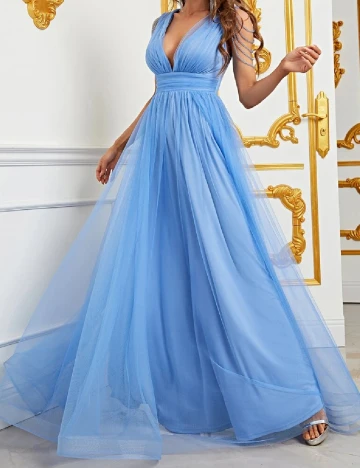 Rochie lunga Faeriesty, albastru