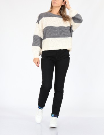 Pulover American Eagle, alb/gri