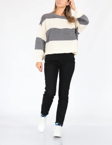 Pulover American Eagle, alb/gri