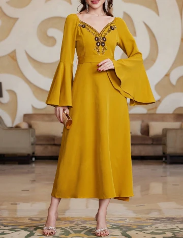 Rochie lunga SHEIN, mustar
