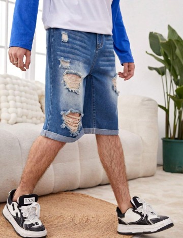 Pantaloni scurti Shein Kids, albastru