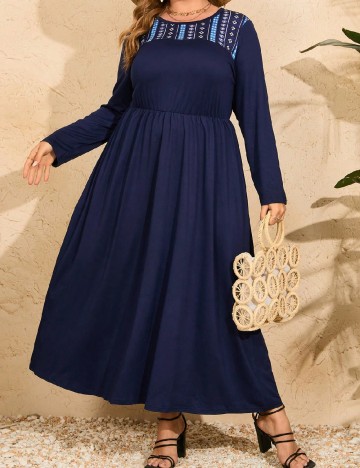 Rochie lunga SHEIN CURVE, bleumarin