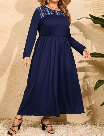 Rochie lunga SHEIN CURVE, bleumarin