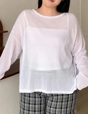 Bluza Dazy Plus Size, alb