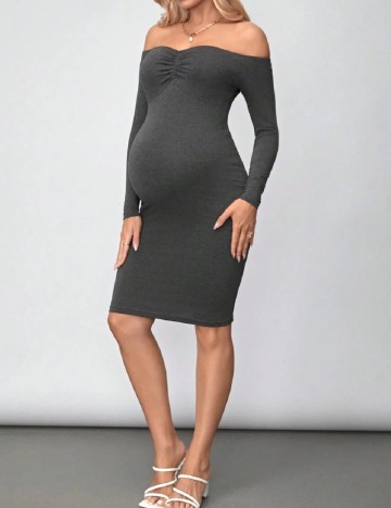 Rochie scurta SHEIN Maternity, gri