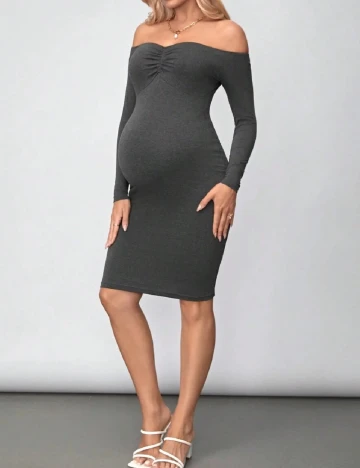 Rochie scurta SHEIN Maternity, gri