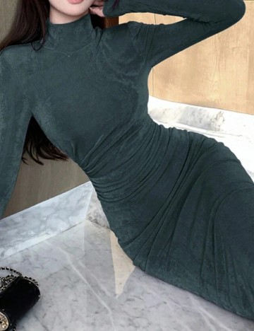 Rochie medie Dazy, verde