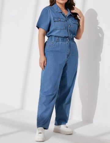 Salopeta SHEIN CURVE, albastru