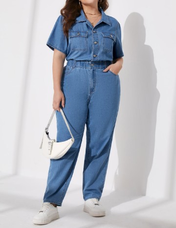 Salopeta SHEIN CURVE, albastru