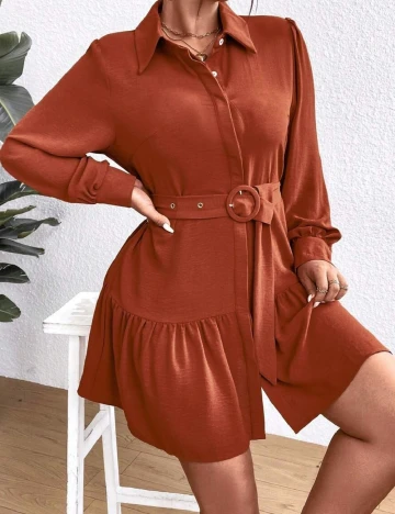 Rochie scurta SHEIN CURVE, maro