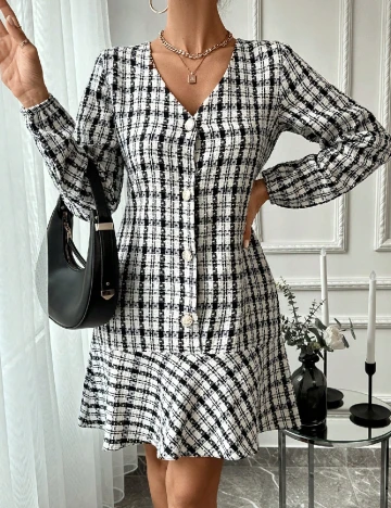 Rochie scurta SHEIN, alb/negru Alb