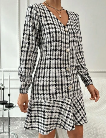 Rochie scurta SHEIN, alb/negru Alb
