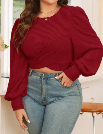 Top SHEIN CURVE, rosu