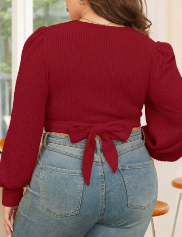Top SHEIN CURVE, rosu