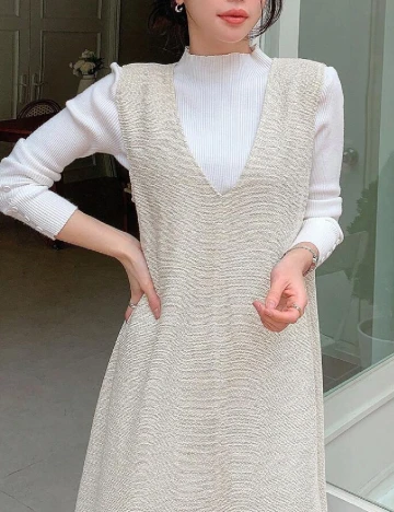 Rochie medie Dazy, crem Crem