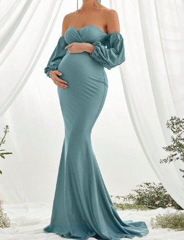 
						Rochie lunga Faeriesty, turcoaz