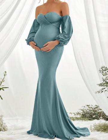 Rochie lunga Faeriesty, turcoaz