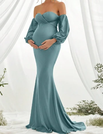 Rochie lunga Faeriesty, turcoaz