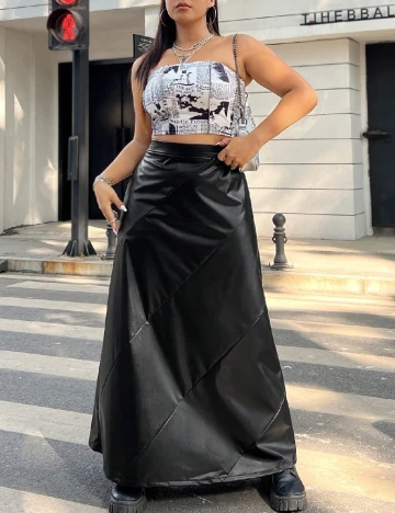 Fusta SHEIN CURVE, negru Negru