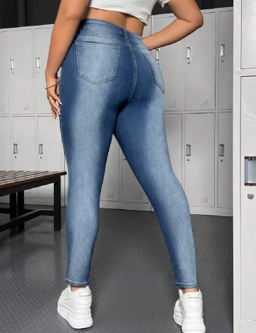 Blugi SHEIN CURVE, albastru Albastru