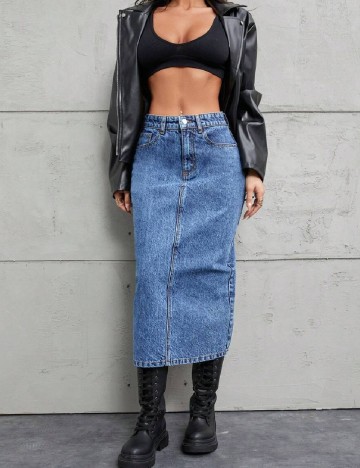 
						Fusta SHEIN, albastru